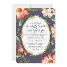 marina floral y boda dorada vintage