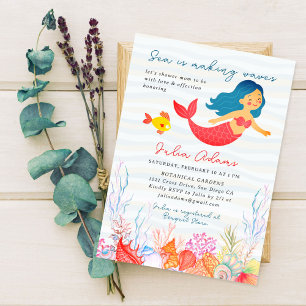 Invitación Marina submarina de la marina azul de la sirena de