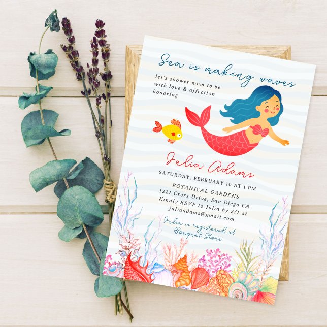 Invitación Marina submarina de la marina azul de la sirena de (Subido por el creador)