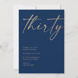 Invitación Marina y oro 30 años