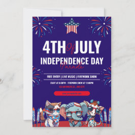 Invitación Marina Y Red Moderna 4 De Julio Día De La Independ