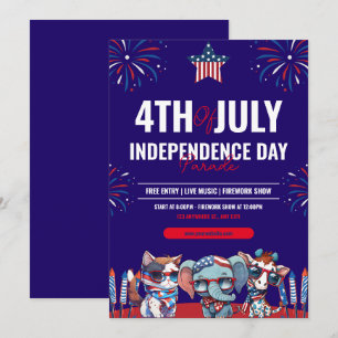 Invitación Marina Y Red Moderna 4 De Julio Día De La Independ