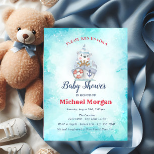 Invitación Marinero, ¡Hola! Es un NIÑO Fiesta de Regalos para
