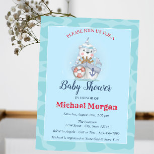 Invitación Marinero,Mar,Ahoy es un bebé NIÑO Shower