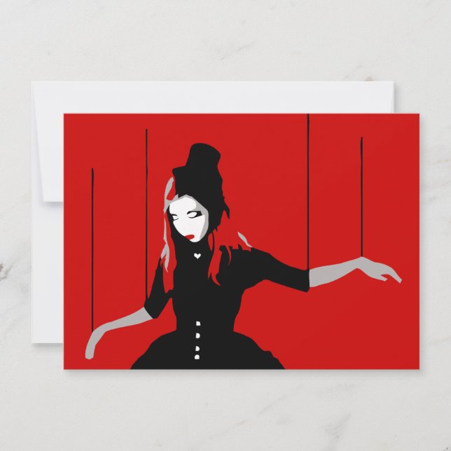 Invitación marioneta del cabaret (Anverso)