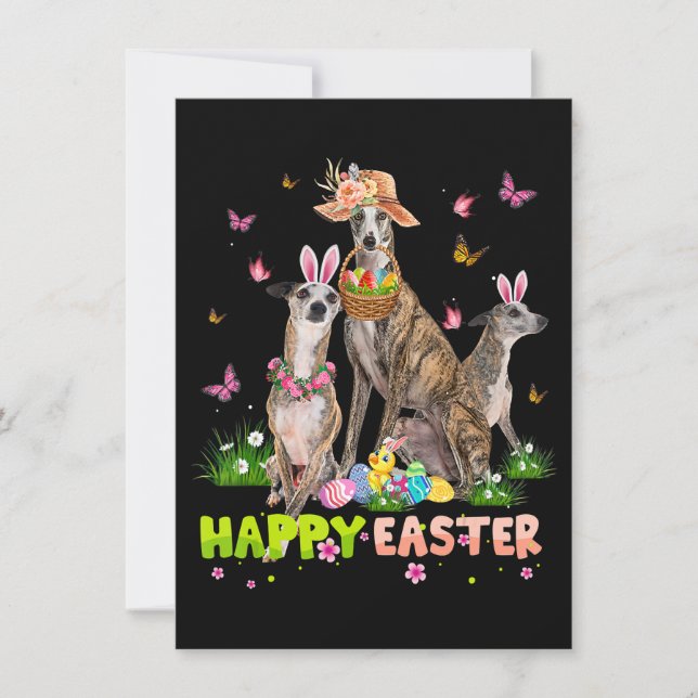 Invitación Marionetas felices huevos de Pascua Regalo de Pasc (Anverso)