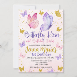 INVITACIÓN MARIPOLA DE BOTTERFLY KISSES PINK & PURPLE PRIMER 