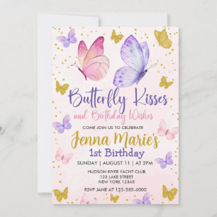 INVITACIÓN MARIPOLA DE BOTTERFLY KISSES PINK & PURPLE PRIMER