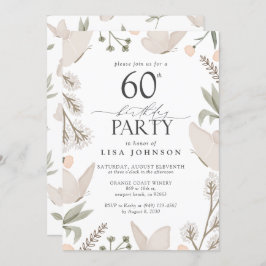Invitación Mariposa 60 cumpleaños acuarela Neutral