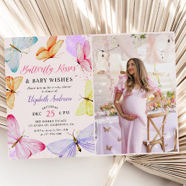 Invitación Mariposa acuática bebé niña foto de Baby Shower