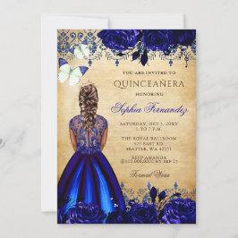 Invitación Mariposa azul real Quinceañera