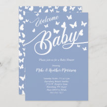 Mariposa Baby Shower Sexo Neutral Azul