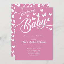 Mariposa Baby Shower Vintage Chica rosa