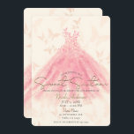 Invitación Mariposa Baile Peach Sparkle Vestido Dulce 16 Fies<br><div class="desc">Personalizar para cualquier evento</div>