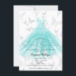 Invitación Mariposa Baile Turquesa Vestido dulce 16 Fiesta<br><div class="desc">Personalizar para cualquier evento</div>