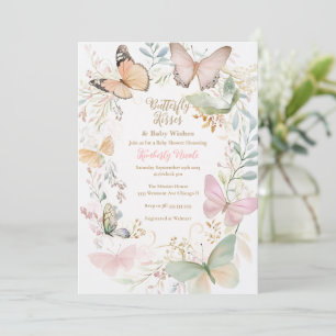 Invitación Mariposa bebé ducha mariposa besos bebé ducha bebé