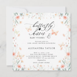 Invitación Mariposa besa Chica Verde azulado de coral salvaje