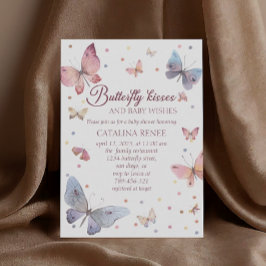 Invitación Mariposa besa Pastel Baby Shower