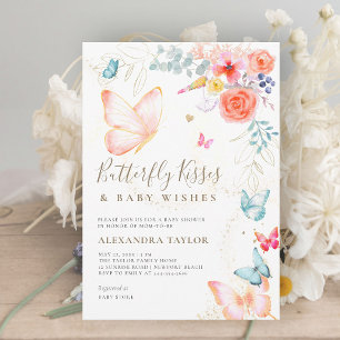 Invitación Mariposa Besa Peachy Garden Beber Ducha