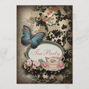 Invitación Mariposa botánica Bohemia Ducha de novia en París