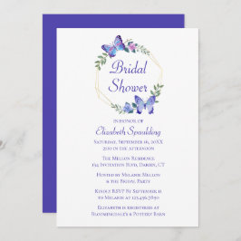 Invitación Mariposa Bridal Shower Butflies Primavera Azul
