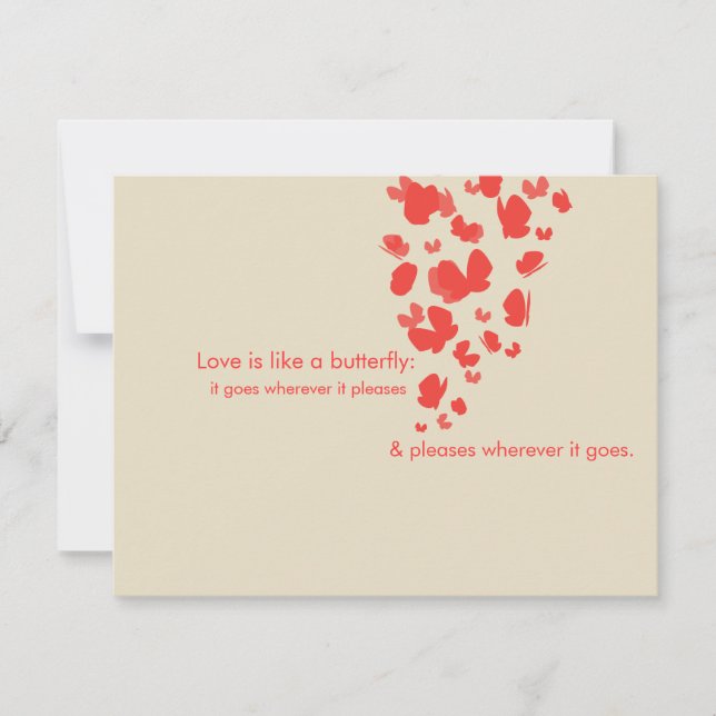 Invitación Mariposa Coral Anuncia Tu Boda (Anverso)