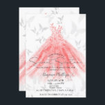 Invitación Mariposa Danza Coral Naranja Vestido Dulce 16 Fies<br><div class="desc">Personalizar para cualquier evento</div>