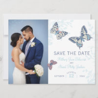 Mariposa de arte de tinta azul claro salva la invi