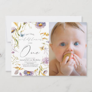 Invitación Mariposa de Flor silvestre Purple Primera foto de