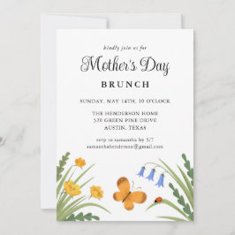 Invitación Mariposa de galimatías florales de Brunch del Día 