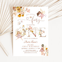 Invitación Mariposa de hadas Flor salvaje mágica 1º cumpleaño