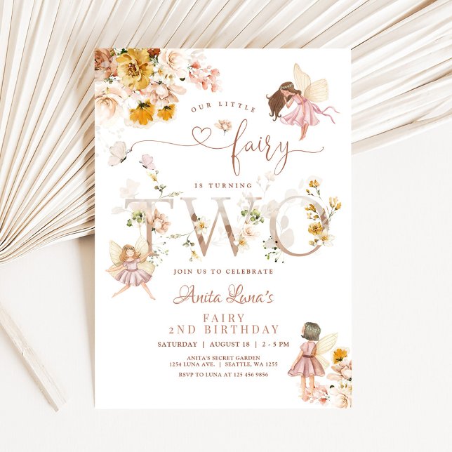 Invitación Mariposa de hadas Magical Flor silvestre segundo c (Subido por el creador)