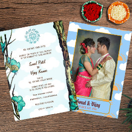 Invitación Mariposa de imagen de pareja hindú Boda