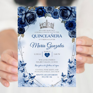 Invitación Mariposa de la Corona de Plata de la Marina Quince