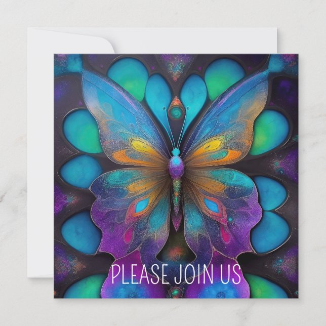INVITACIÓN MARIPOSA DE PASTEL CÓSMICO (Anverso)