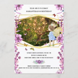 Invitación Mariposa del jardín de luciérnagas encantada
