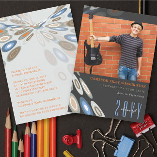 Invitación Mariposa Digital Elegante para Foto de Graduación