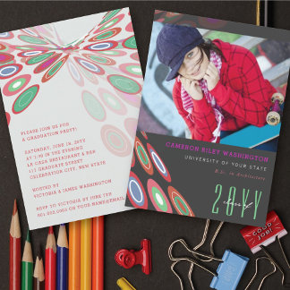 Invitación Mariposa Digital Elegante para Fotos de Graduación