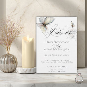 Invitación Mariposa elegante y pasteles de pelusa de diente d