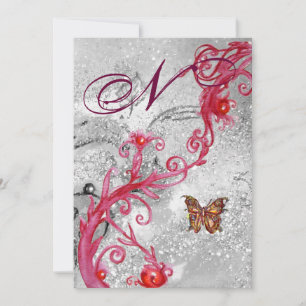 Invitación MARIPOSA EN BRILLANTES 2 Monograma de boda elegant