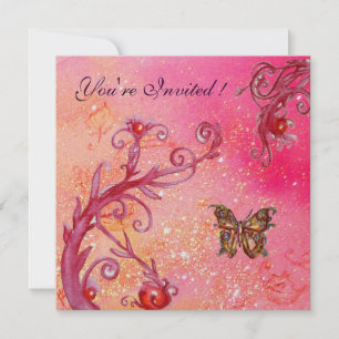 Invitación MARIPOSA EN BRILLANTES Elegante Fiesta de Boda Ros