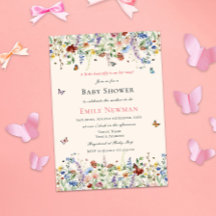 Mariposa en el camino | Chica floral Baby Shower