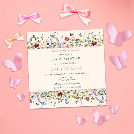 Invitación Mariposa en el Camino del Baby Shower bohemio