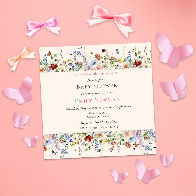 Invitación Mariposa en el Camino del Baby Shower bohemio (Subido por el creador)