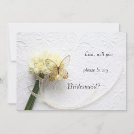 Invitación Mariposa en el ramo de flores sea mi dama de honor
