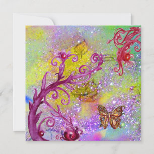 Invitación MARIPOSA EN PURPLE DERRAME Fiesta Elegante de Boda