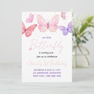 Invitación Mariposa Fiesta de cumpleaños 1