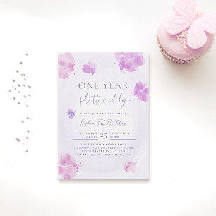 Invitación Mariposa flauta flauta por presupuesto morado prim