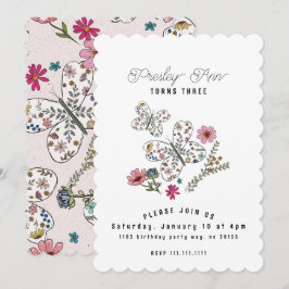 Invitación Mariposa Flor Silvestre