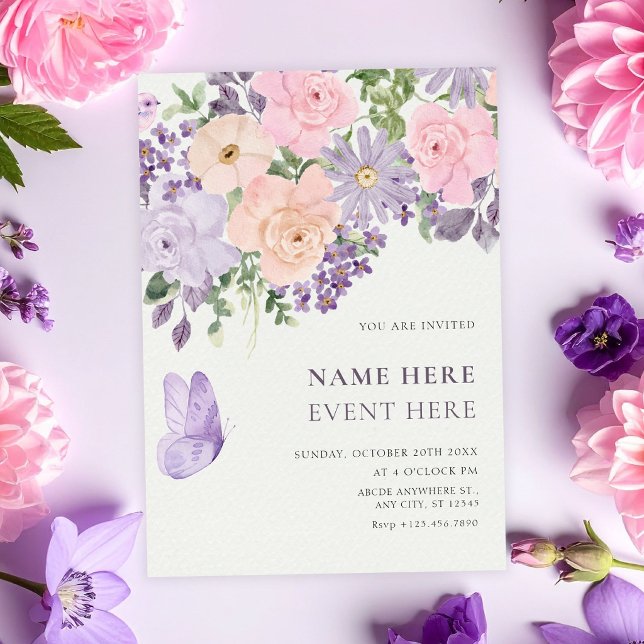 Invitación mariposa floral (Subido por el creador)
